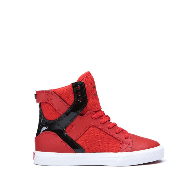 Supra SKYTOP - Çocuk Boğazlı Ayakkabı - Kırmızı / Siyah - Türkiye (81620JFEX)